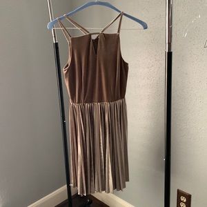 Brown Velvet Formal Dress
